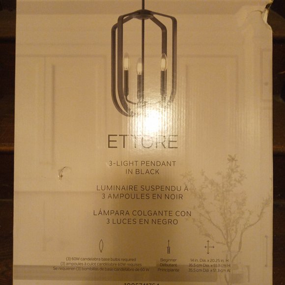KICHLER-ETTORE 3-Light Ceiling Pendant Fixture - Picture 1 of 3